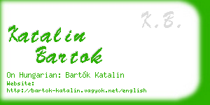 katalin bartok business card